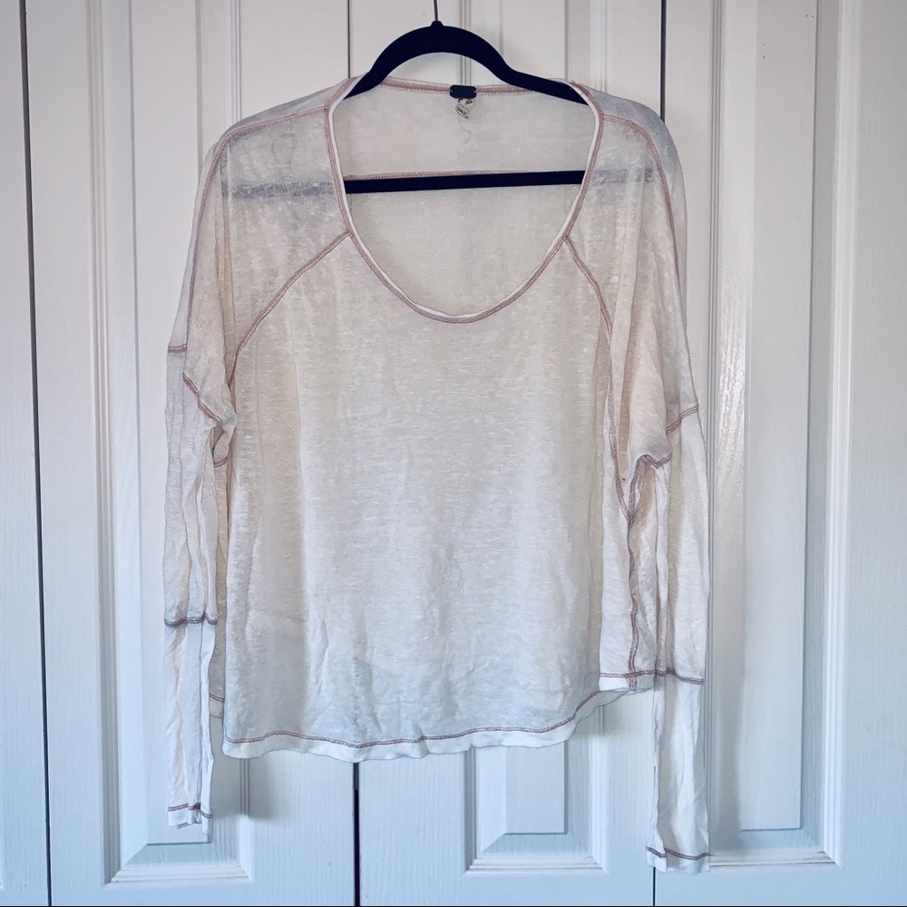 Free People Cream Lounge Top!
